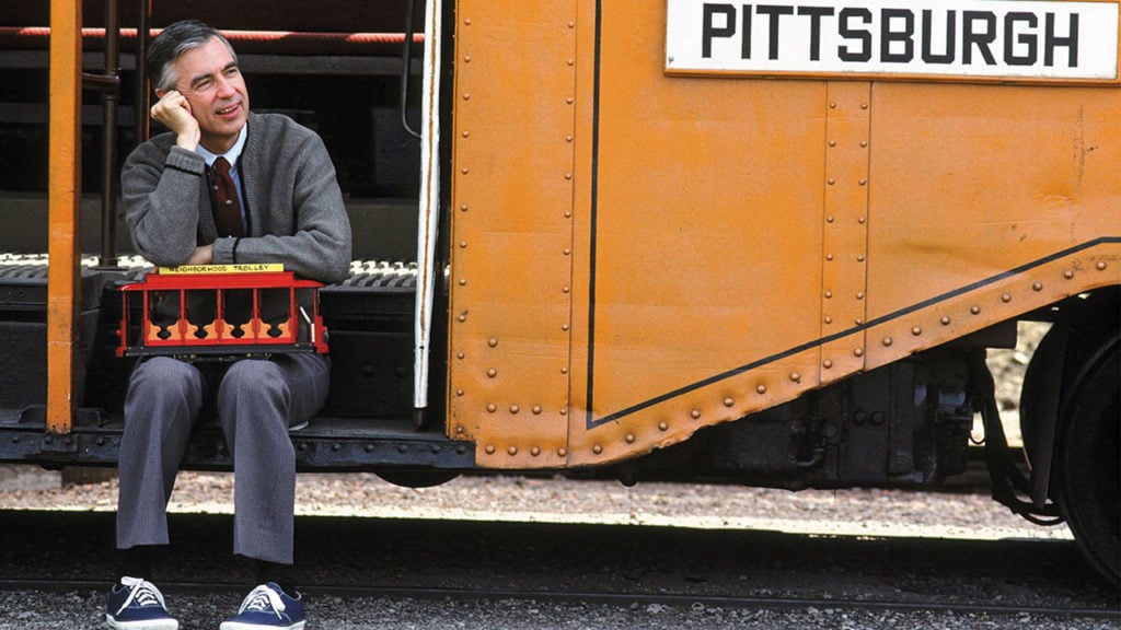 Mr Rogers sitting with Trolley