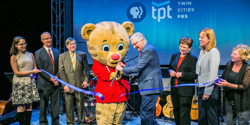 Jim Pagliarini and Daniel The Tiger at Ribbon Cutting Ceremony