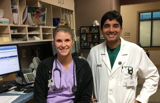 Dr. Ayaz Virji with his nurse, Jordan Stratmoen