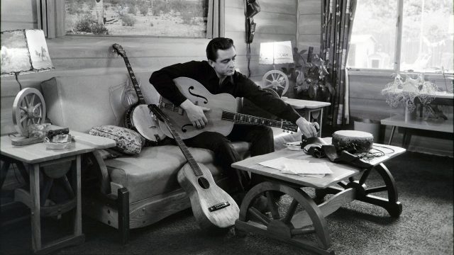 Johnny Cash at his home in California, 1960