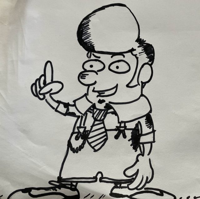 Cartoon drawing of a man