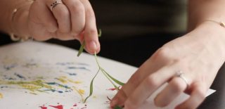 Painting with leaves