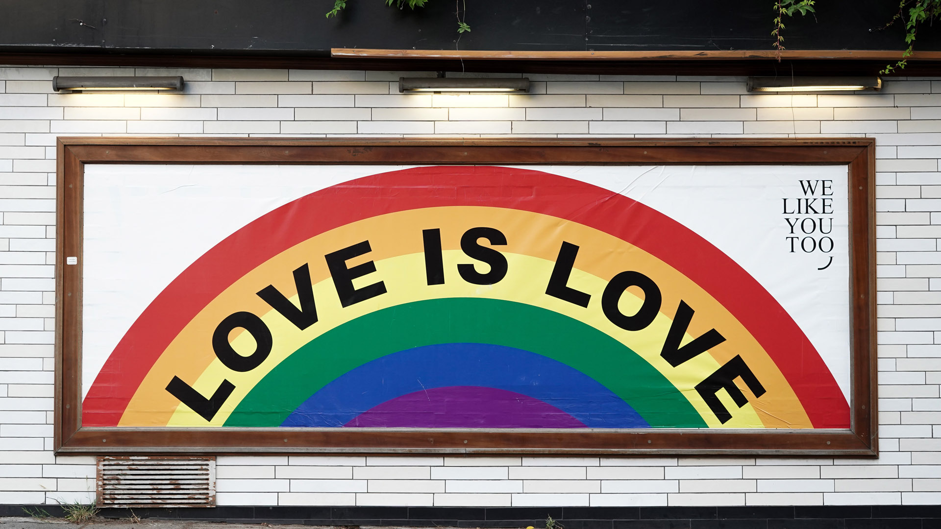 Love is love sign on a wall