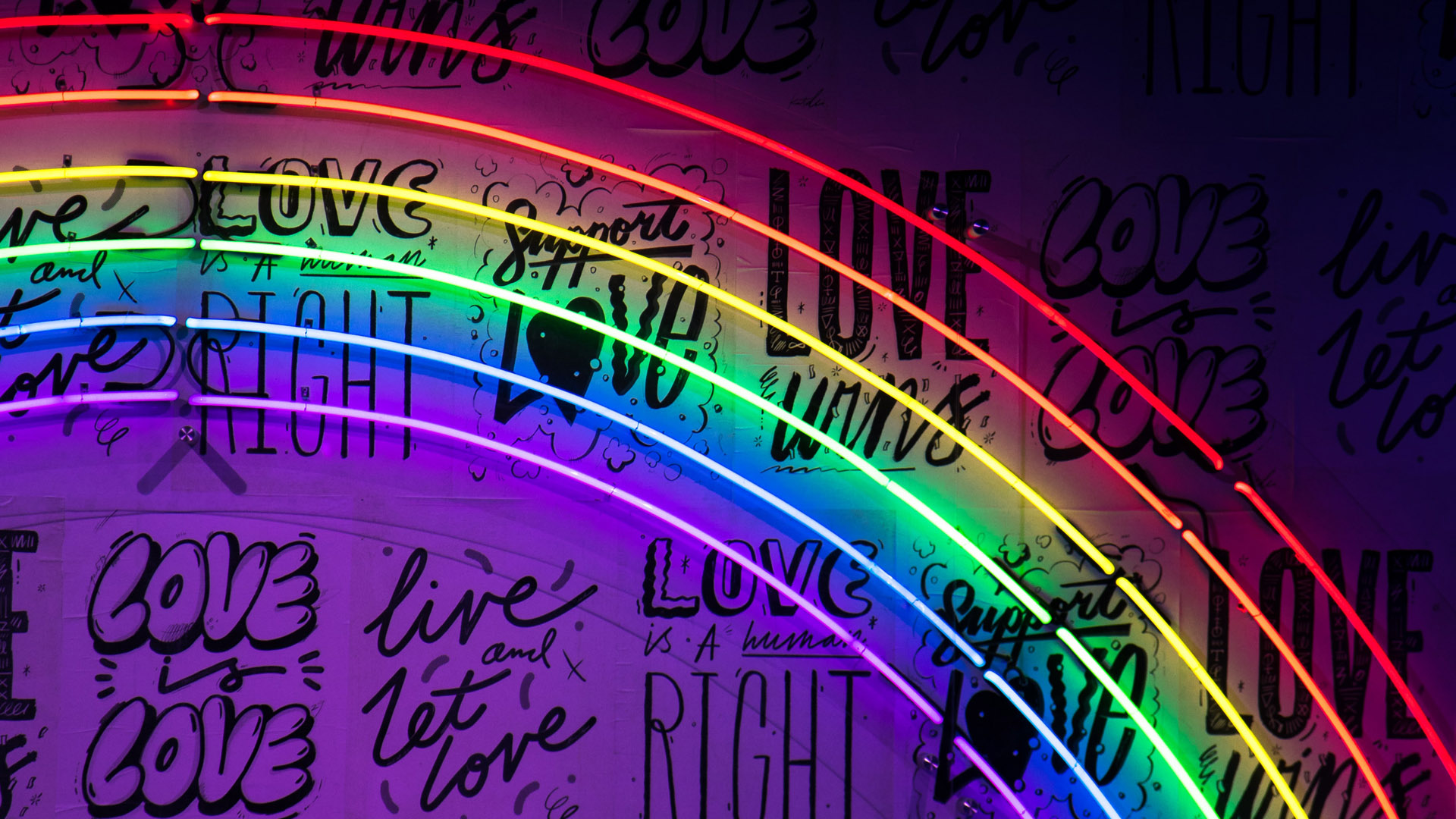Love neon rainbow sign