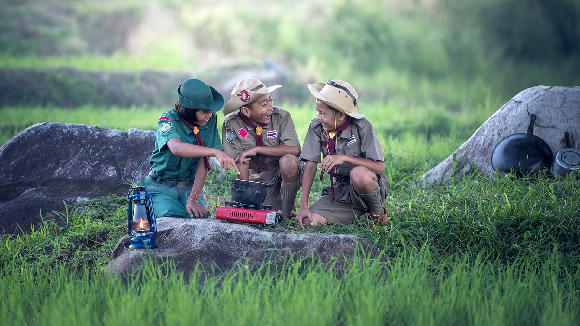 Kids at summer camp laughing