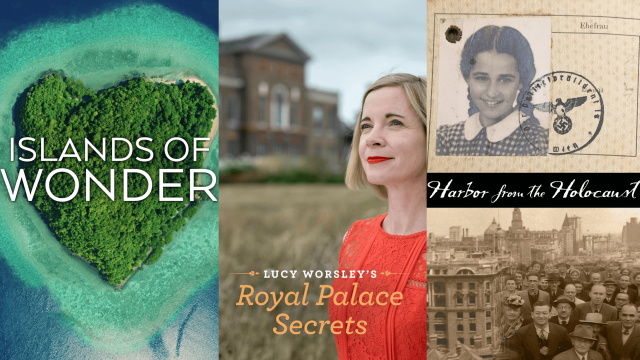 poster for islands of wonder, lucy worsley and harbor from the holocaust