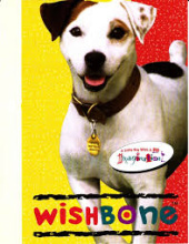 white dog with spots with text wishbone