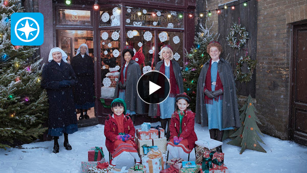 cast of Call the Midwife and christmas decorations