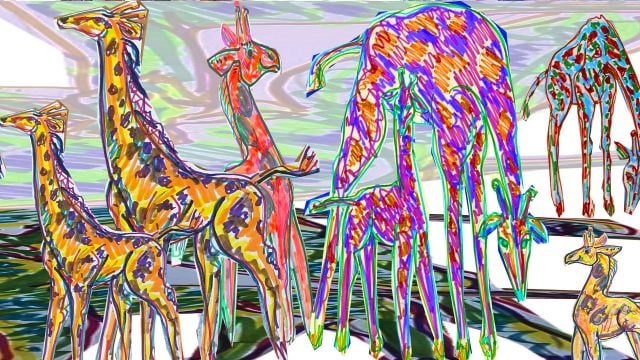 Colorful animals artwork