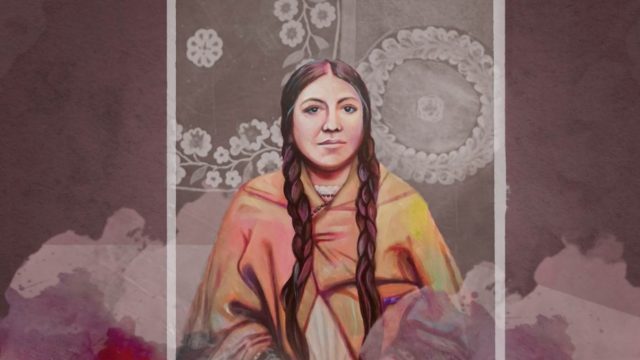 Painting of a Native American woman