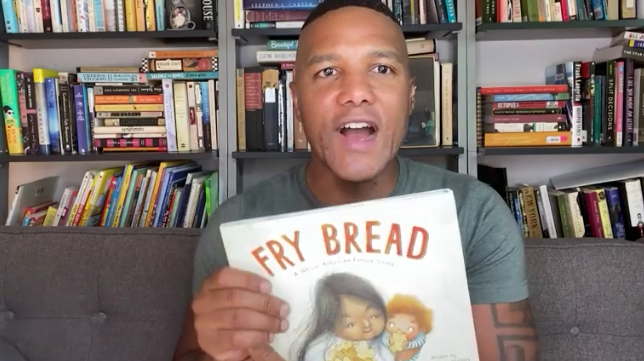 Man with book Fry Bread