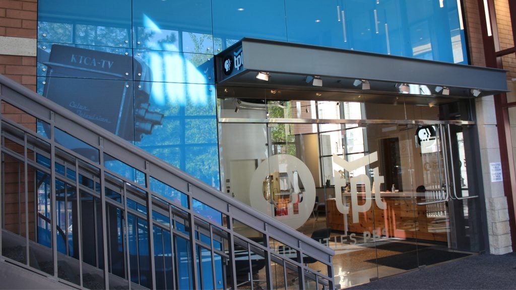 The entrance at Twin Cities PBS.