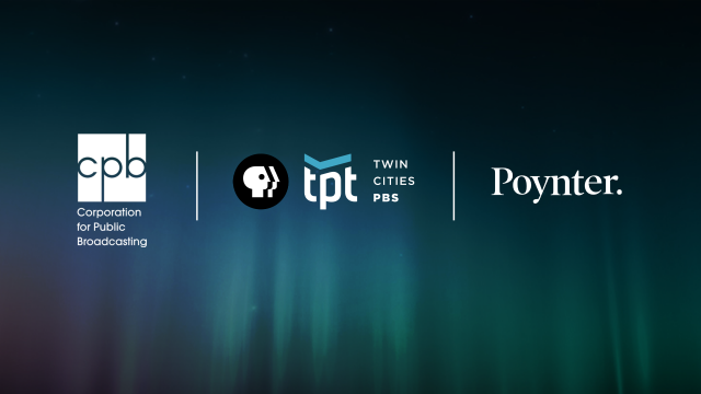 Corporation for Public Broadcasting, Twin Cities PBS and Poynter logos