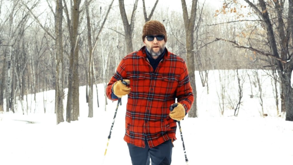 Man snowshoeing