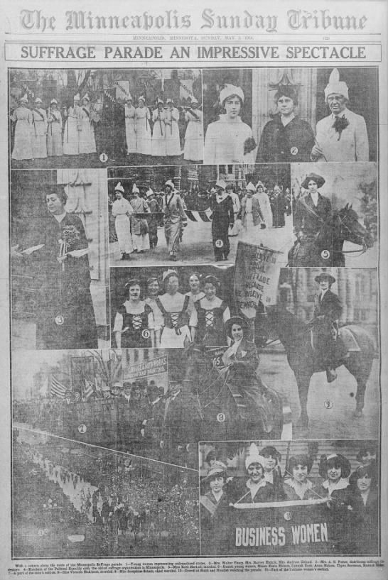 Collage of Minnesota Suffragettes